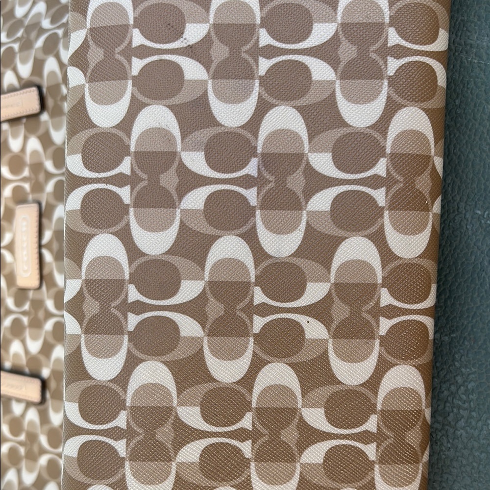 Coach Tan Signature Pattern Tote - Picture 7 of 8